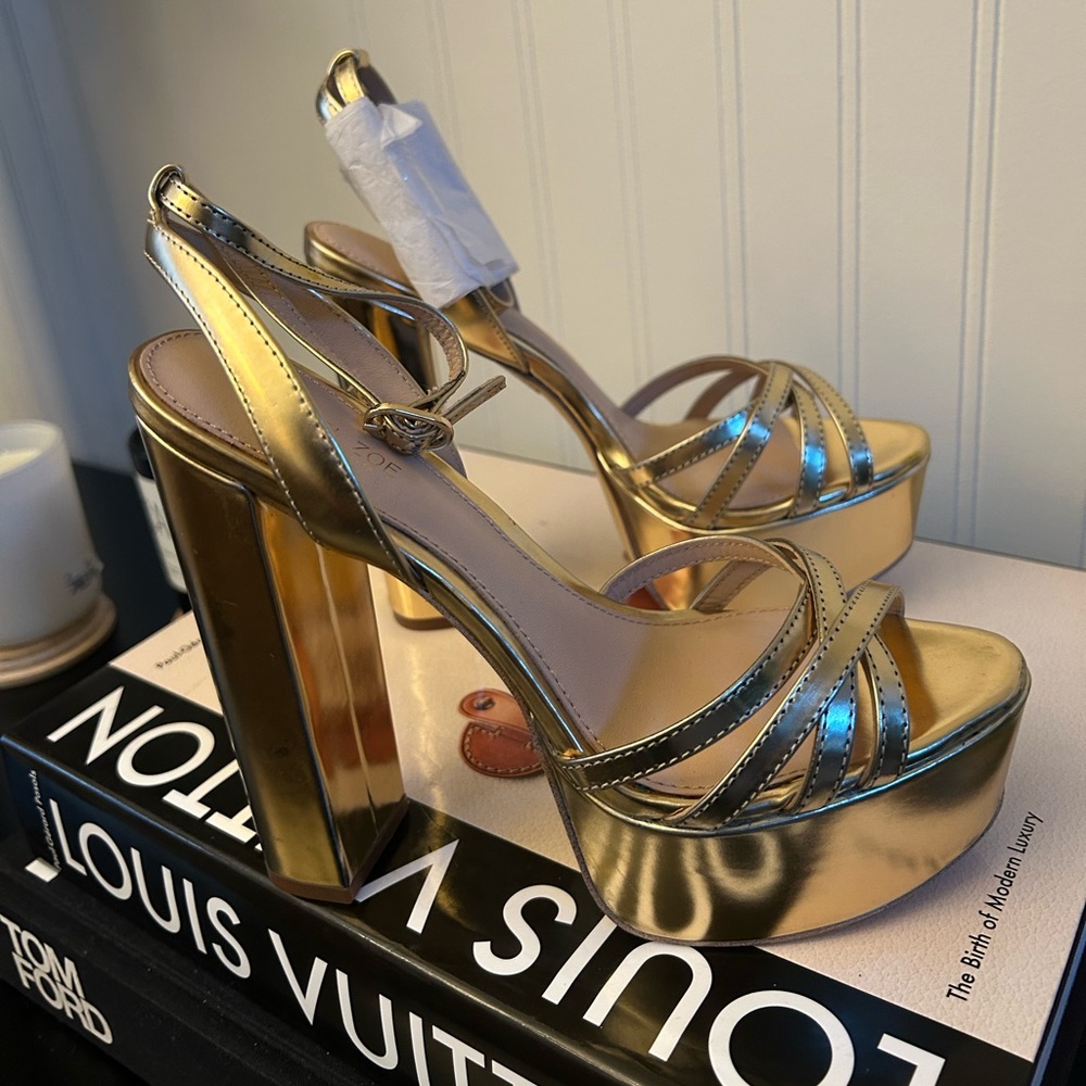 Rachel zoe metallic Gold Platform Heels - Picture 9 of 16